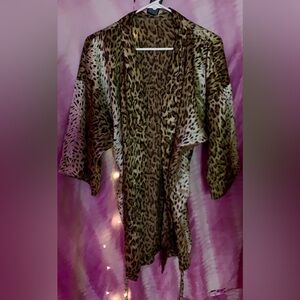 Special order Etsy made original satin leopard kimono one size fits all